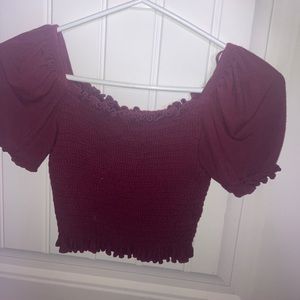 burgundy crop top